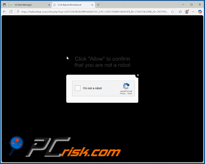 hallacklear.co[.]in website appearance (GIF)