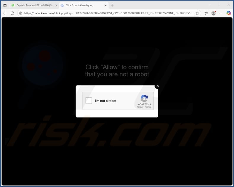 hallacklear.co[.]in ads