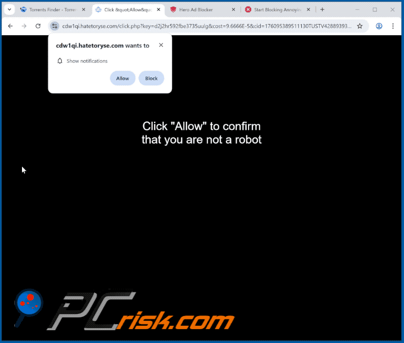 hatetoryse[.]com website appearance (GIF)