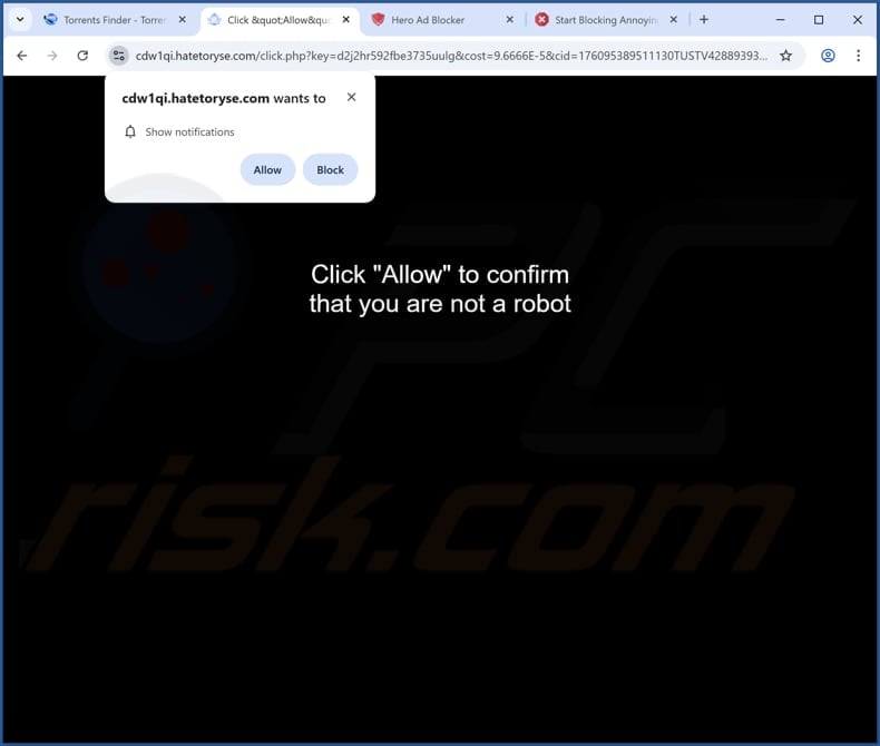 hatetoryse[.]com ads
