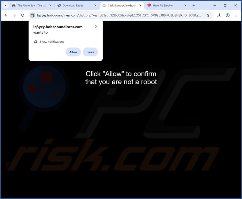 hobcooundiness[.]com pop-up redirects