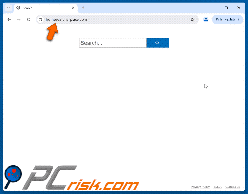homesearcherplace.com redirect (through instantsearchly.com) to Bing (GIF)