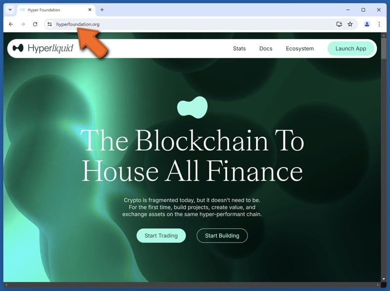 Appearance of the real Hyper Foundation website (hyperfoundation.org)