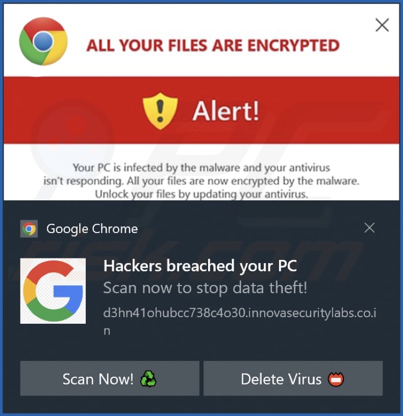 Ad delivered by the innovasecuritylabs.co[.]in webpage