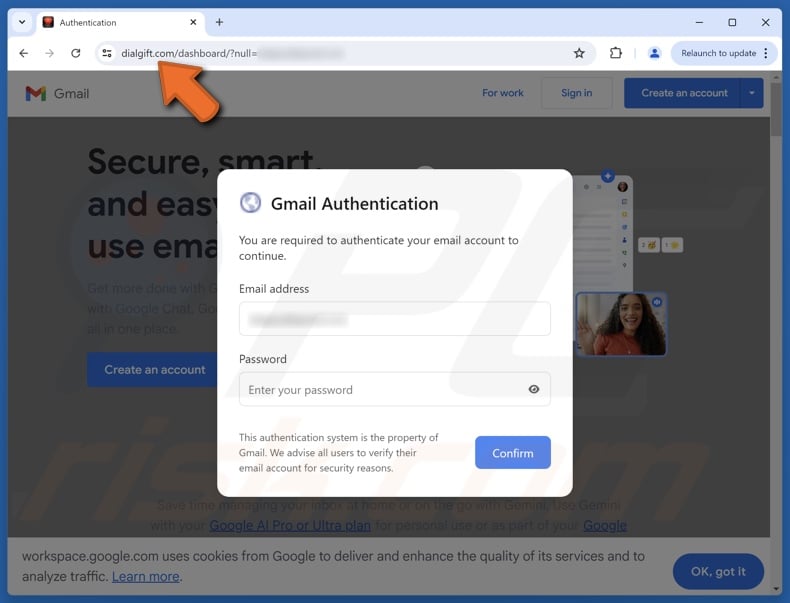 Join Google Meet scam email promoted phishing site