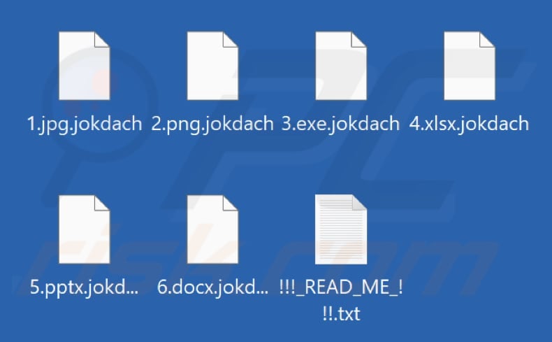 Files encrypted by Jokdach ransomware (.jokdach extension)