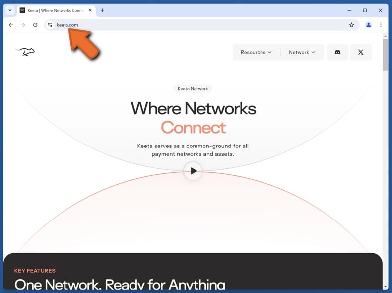 Appearance of the real Keeta website (keeta.com)