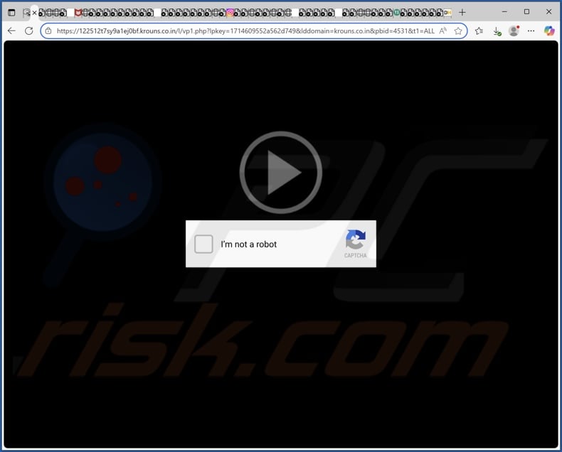 krouns.co[.]in pop-up redirects