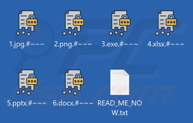 Files encrypted by Kyber ransomware (.#~~~ extension)