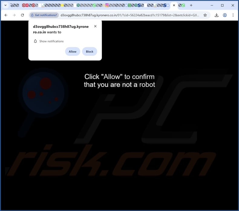 kyronero.co[.]in pop-up redirects