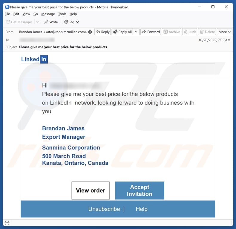 Email Account Failure Notice email spam campaign