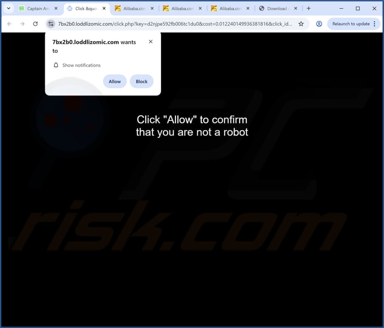 loddlizomic[.]com ads