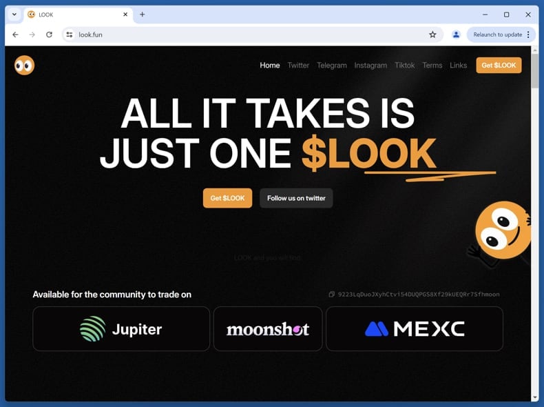 $LOOK Airdrop Scam real website (look.fun)