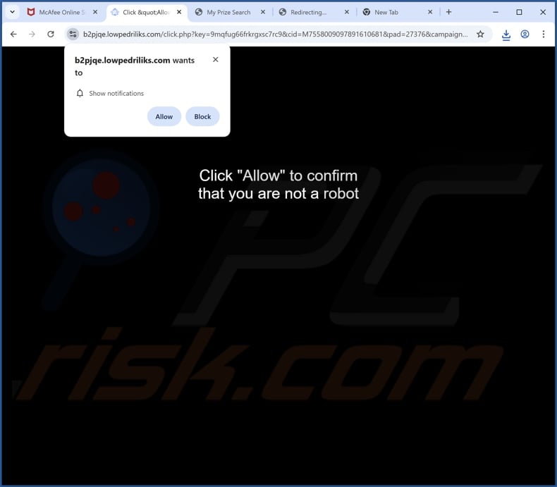 lowpedriliks[.]com pop-up redirects