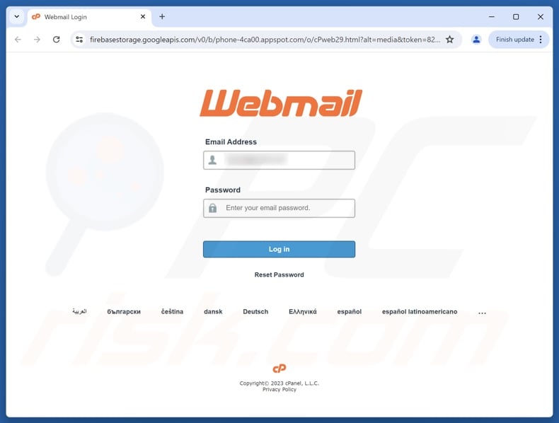 Maintenance Notice scam email promoted phishing site