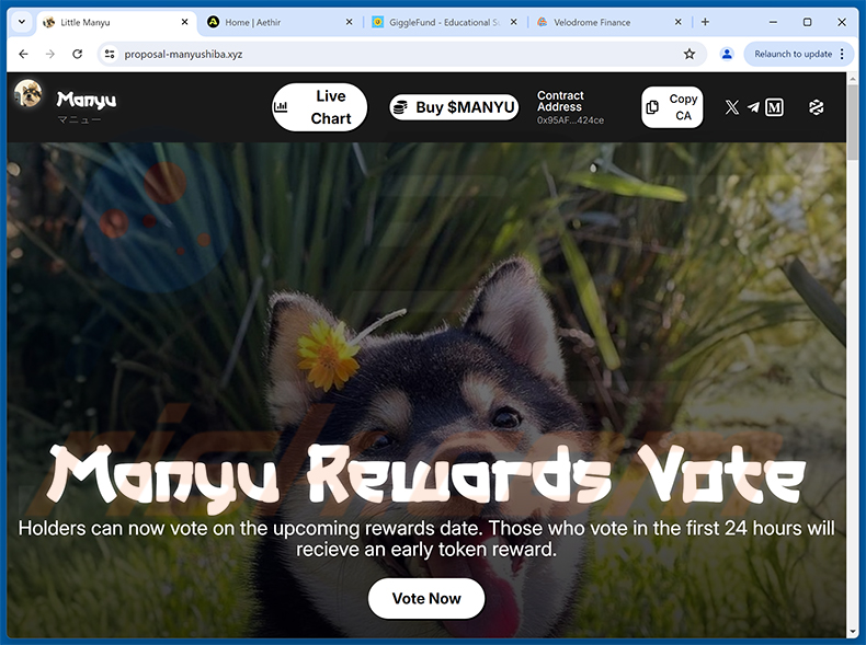 Manyu-themed drainer website (proposal-manyushiba[.]xyz)