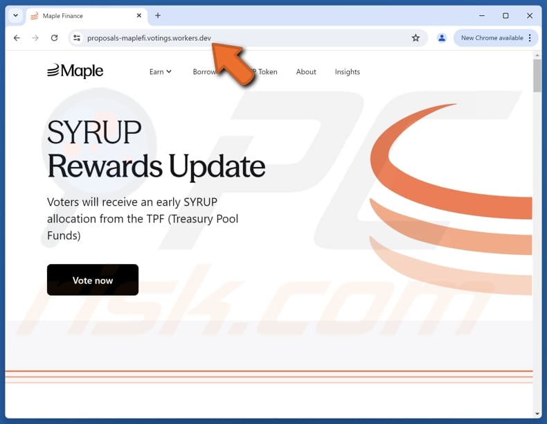 Maple Finance ($SYRUP) Vote Rewards scam