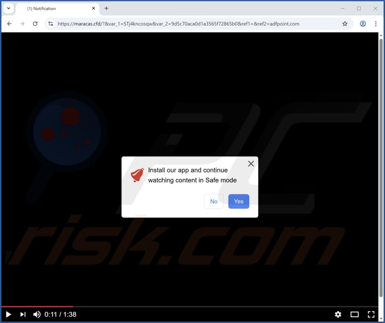 maracas[.]cfd pop-up redirects