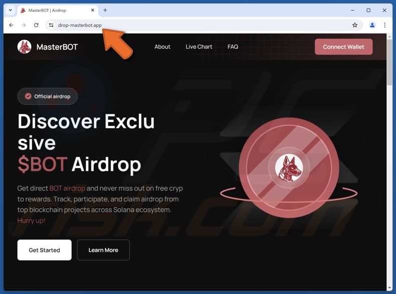 MasterBOT ($BOT) Airdrop scam