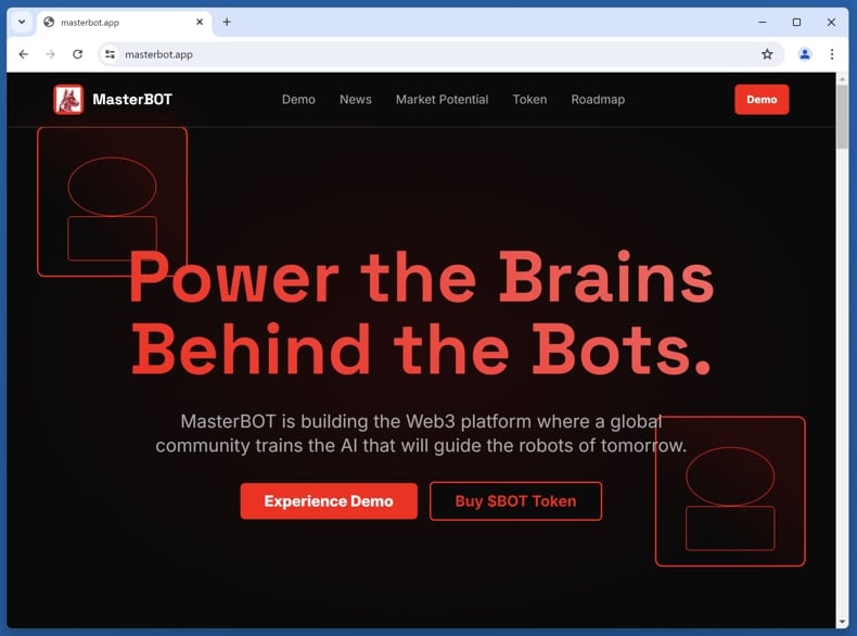 MasterBOT ($BOT) Airdrop Scam real site (masterbot.app)