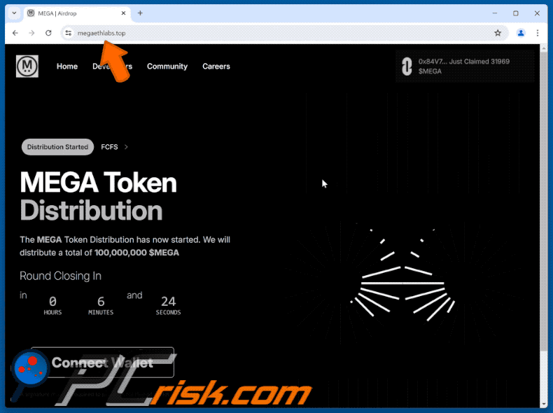 Appearance of MegaETH Token Distribution scam