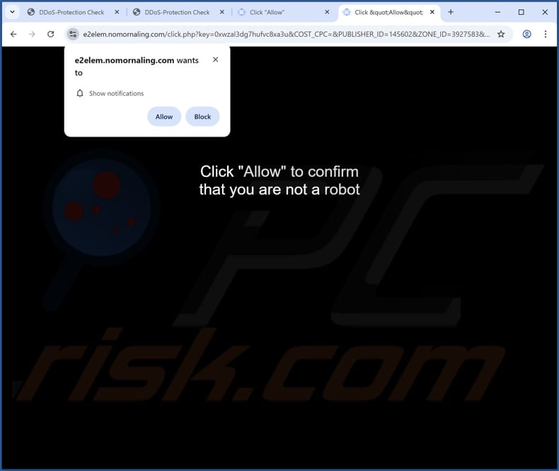 nomornaling[.]com pop-up redirects