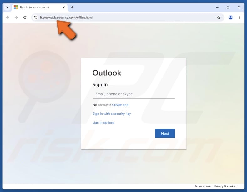 Office 365 Password Reset Request scam email promoted phishing site