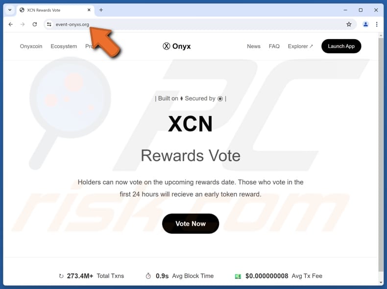 Onyx Vote Rewards scam