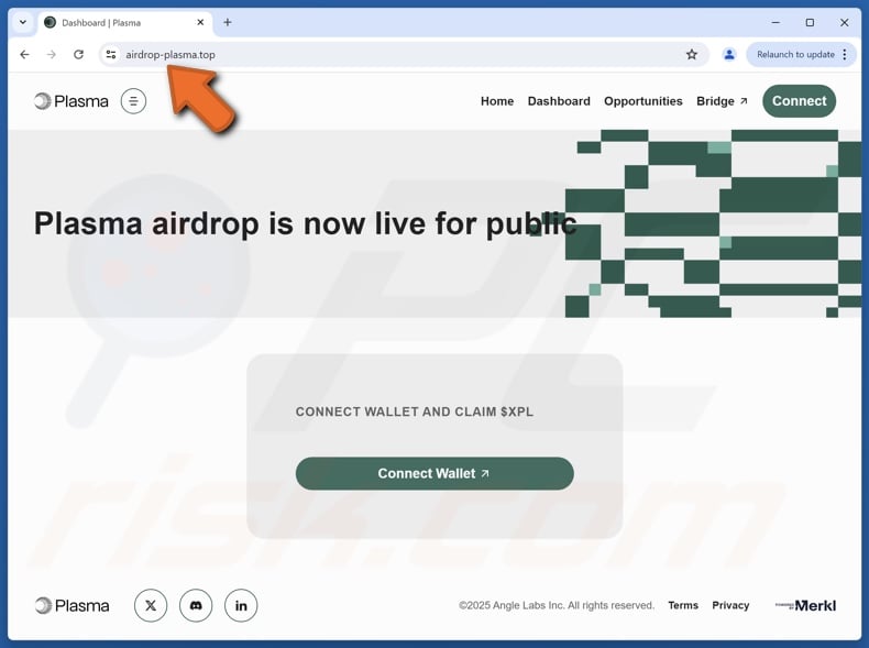 Fake Plasma Airdrop website