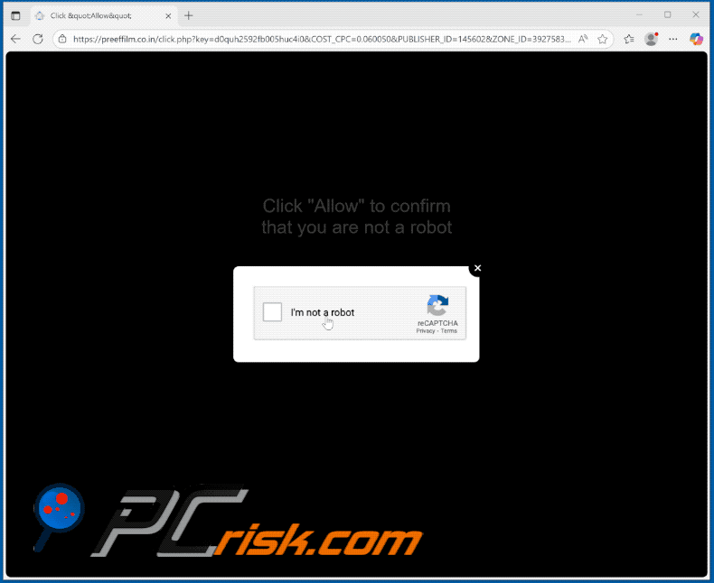 preeffilm.co[.]in website appearance (GIF)