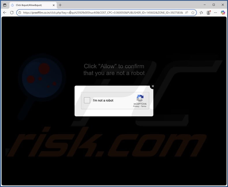 preeffilm.co[.]in pop-up redirects