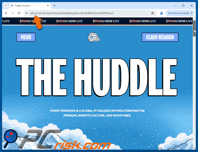 Appearance of Pudgy Penguins ($PENGU) Rewards scam
