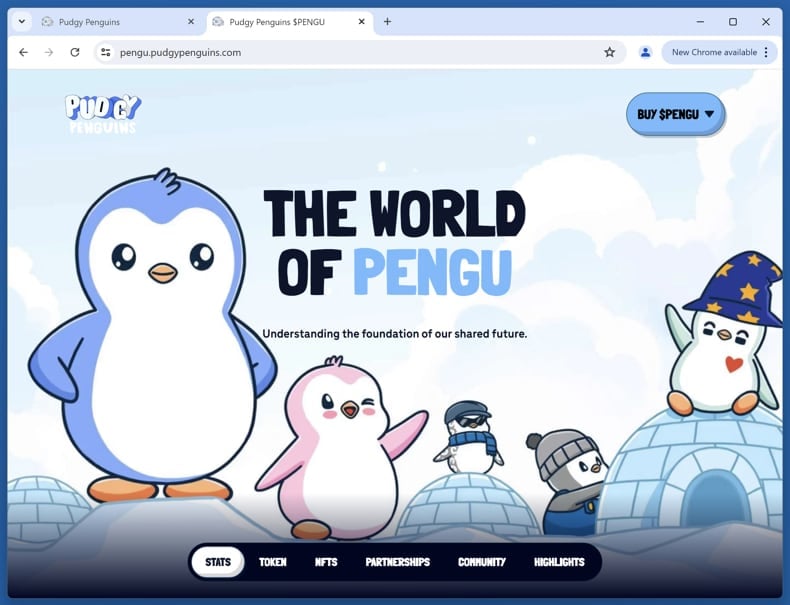 Pudgy Pnguins pengu rewards scam real website (pengu.pudgypenguins.com)
