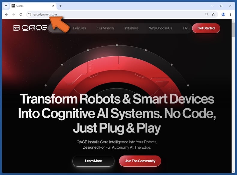 Appearance of the real Qace Dynamics website (qacedynamics.com)