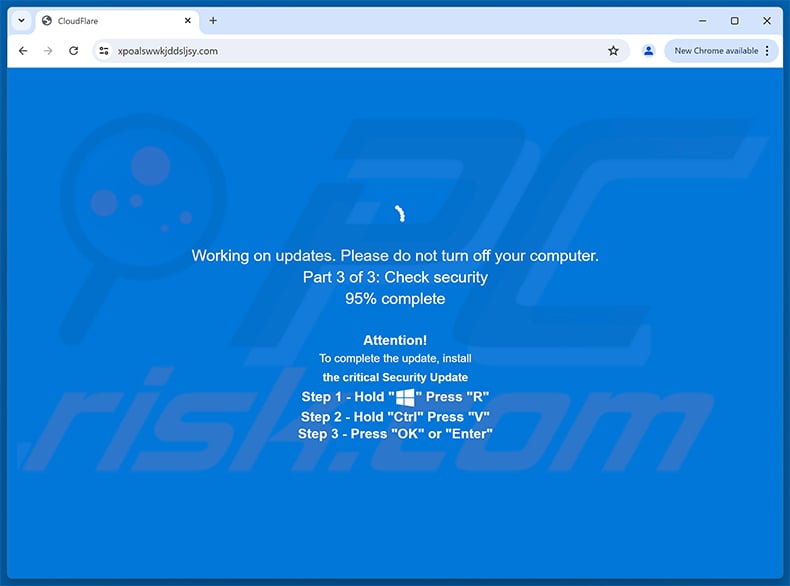 ClickFix website (xpoalswwkjddsljsy[.]com) used to spread Rhadamanthys stealer