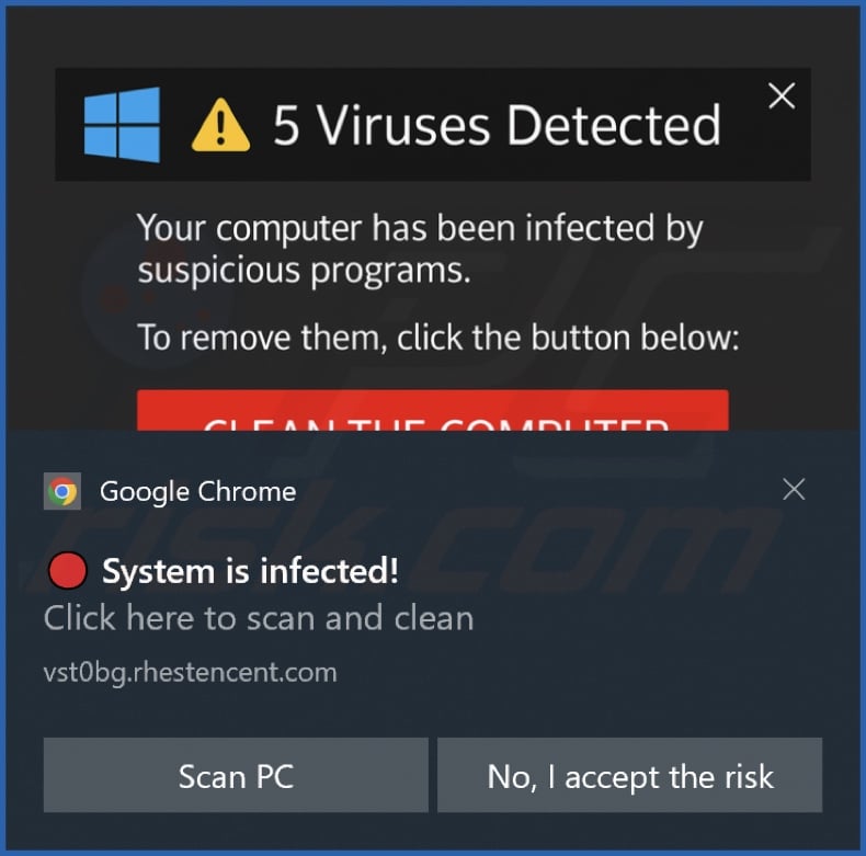 Ad delivered by the rhestencent[.]com webpage
