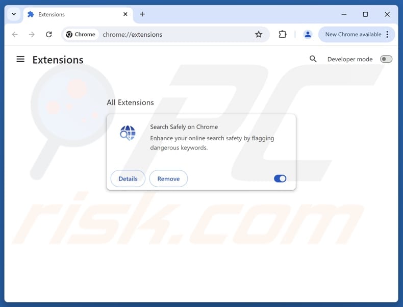 Removing search.safelyonsearch.com related Google Chrome extensions