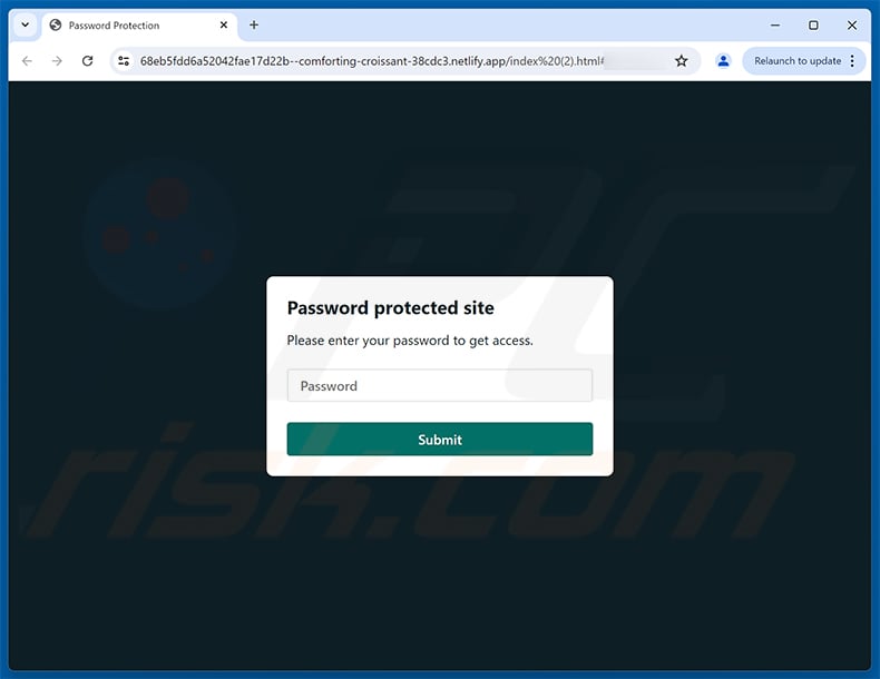 Phishing site promoted via Spam Activity Associated With Your Email Account Email Scam (2025-10-15)