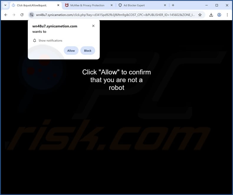 synicametion[.]com ads
