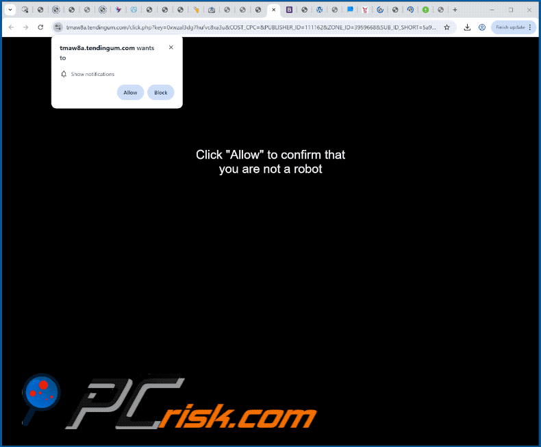tendingum[.]com website appearance (GIF)