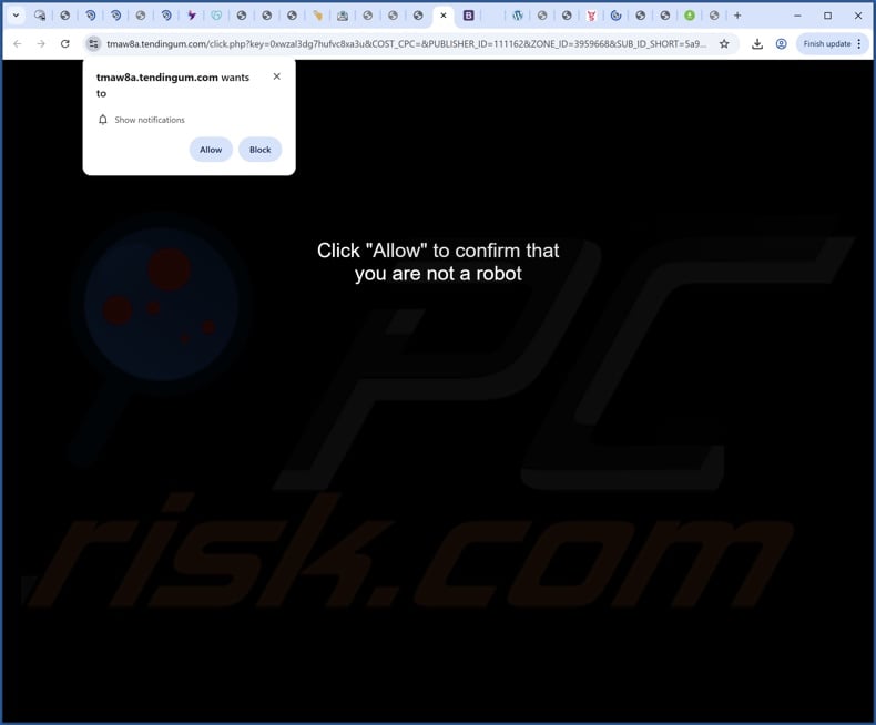 tendingum[.]com pop-up redirects