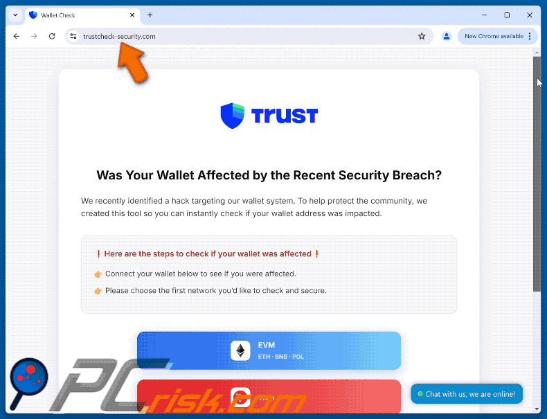 Appearance of Trust Wallet Security Breach scam