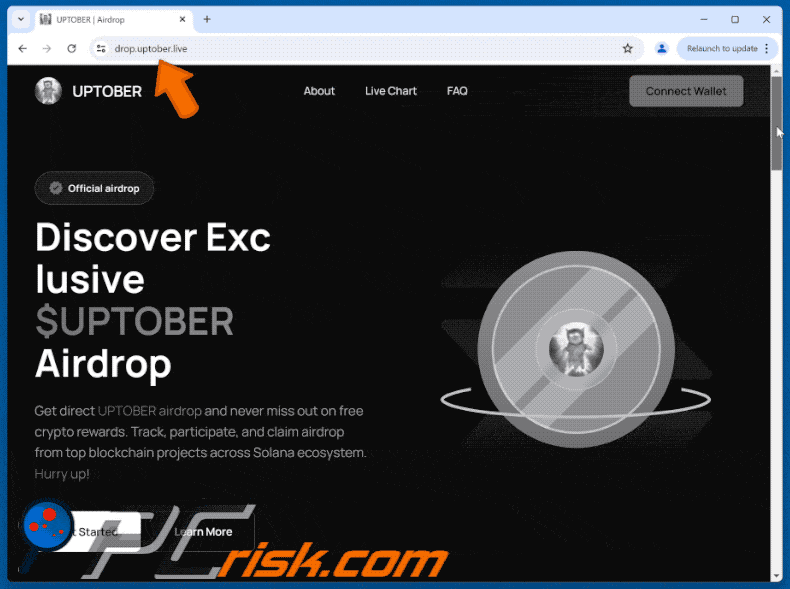Appearance of UPTOBER Airdrop scam
