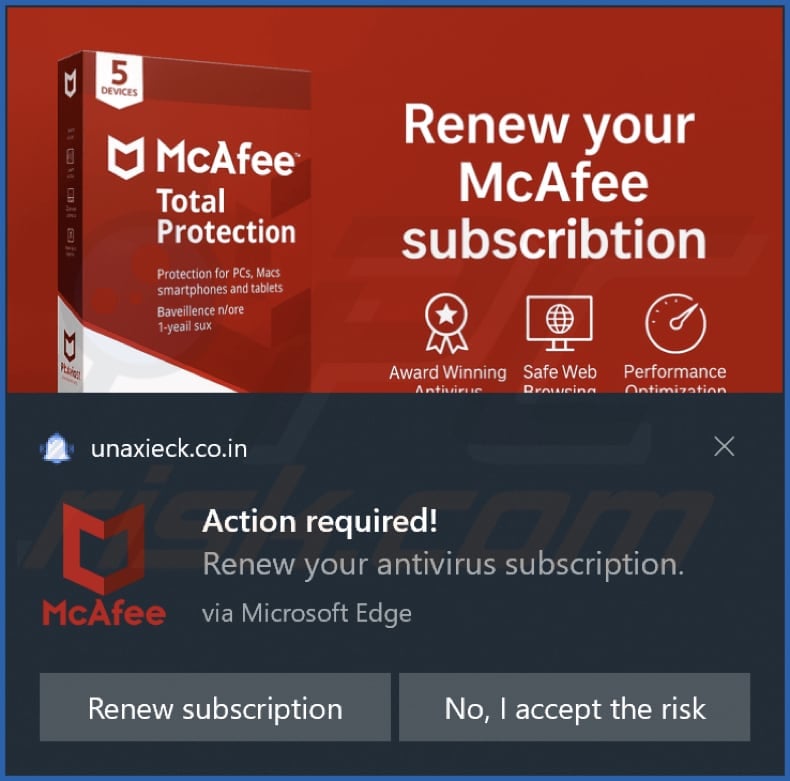 unaxieck.co[.]in notification