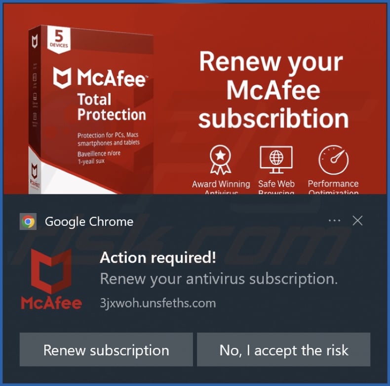 Ad delivered by the unsfeths[.]com webpage
