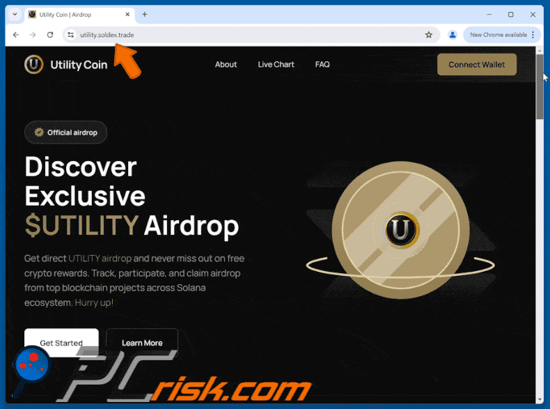 Appearance of Utility Coin ($UTILITY) Airdrop scam