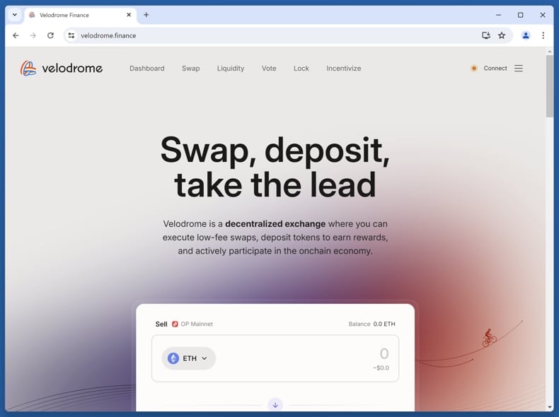 Velodrome Finance ($VELO) Vote Rewards Scam real website (velodrome.finance)