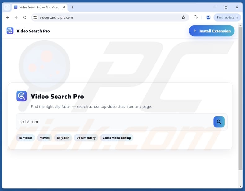 videosearcherpro.com browser hijacker