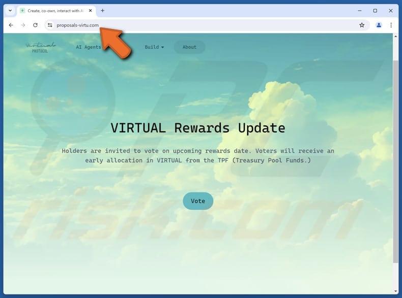 Virtuals Protocol ($VIRTUAL) Vote Rewards scam