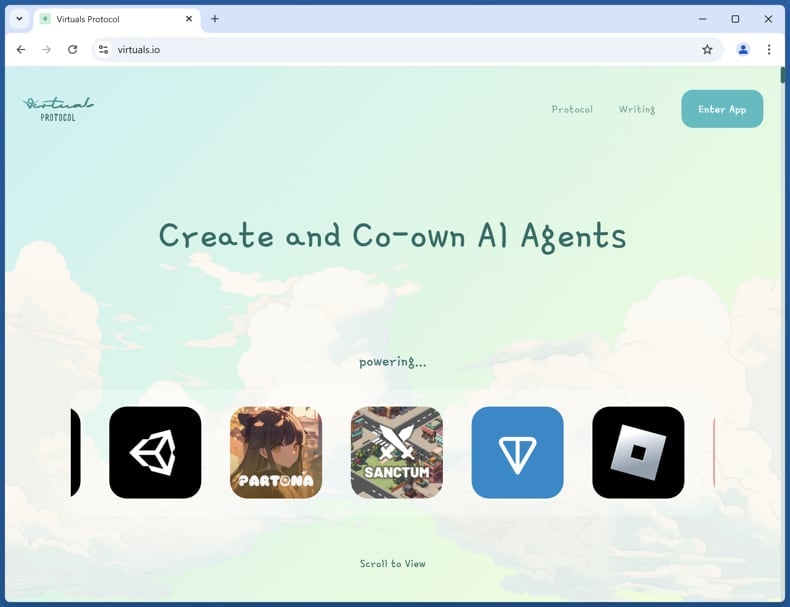 Virtuals Protocol ($VIRTUAL) Vote Rewards Scam real website (virtuals.io)